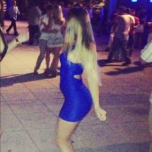 bebe blue bodycon dress